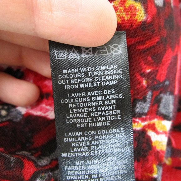 Asos Red Black Floral Plaid Long Sleeve Midi Dress 8 - Picture 13 of 13